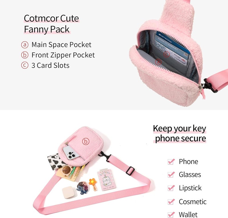 cotmcor Store Valentines Day Gifts for Kids: Fanny Pack Birthday Gift for 8 9 10 11 12 Year Old Teen Girls Trendy Stuff, Preppy Colorblock Crossbody Bag Adjustable Sling Belt Bags Purse for Travel Outdoor - Image 3